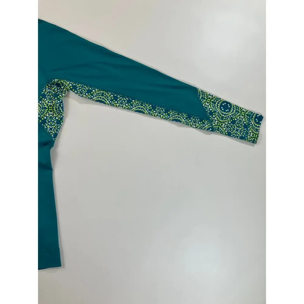 Columbia Women’s M Omni-Shade Long Sleeve Shirt Teal Sun Protection Outdoor